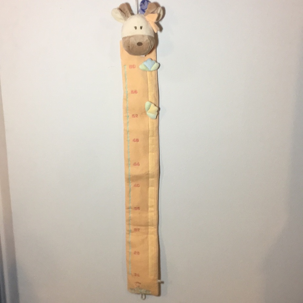 NWT Plush giraffe child’s growth chart